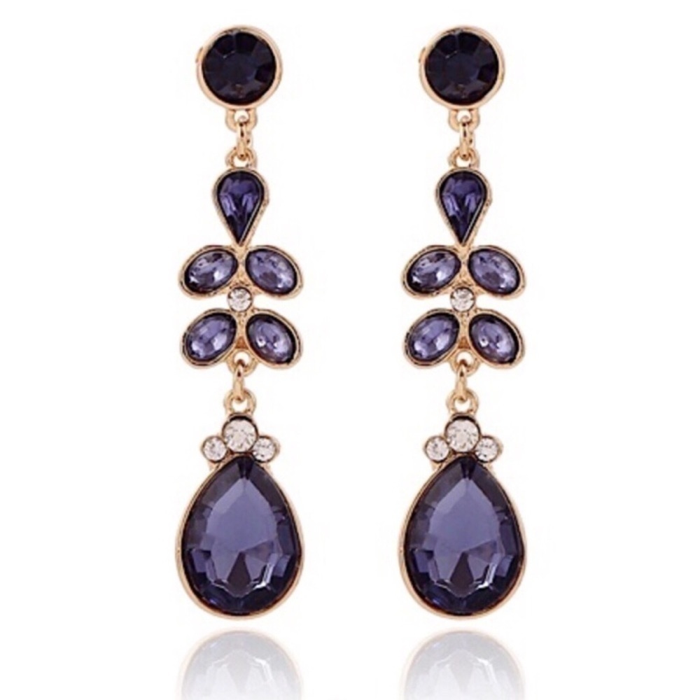 LONG SAPPHIRE STATEMENT EARRINGS #125